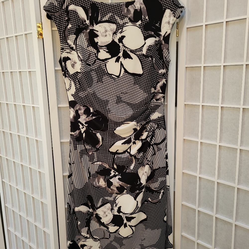 Ralph Lauren sheath dress, black & white, sz 6